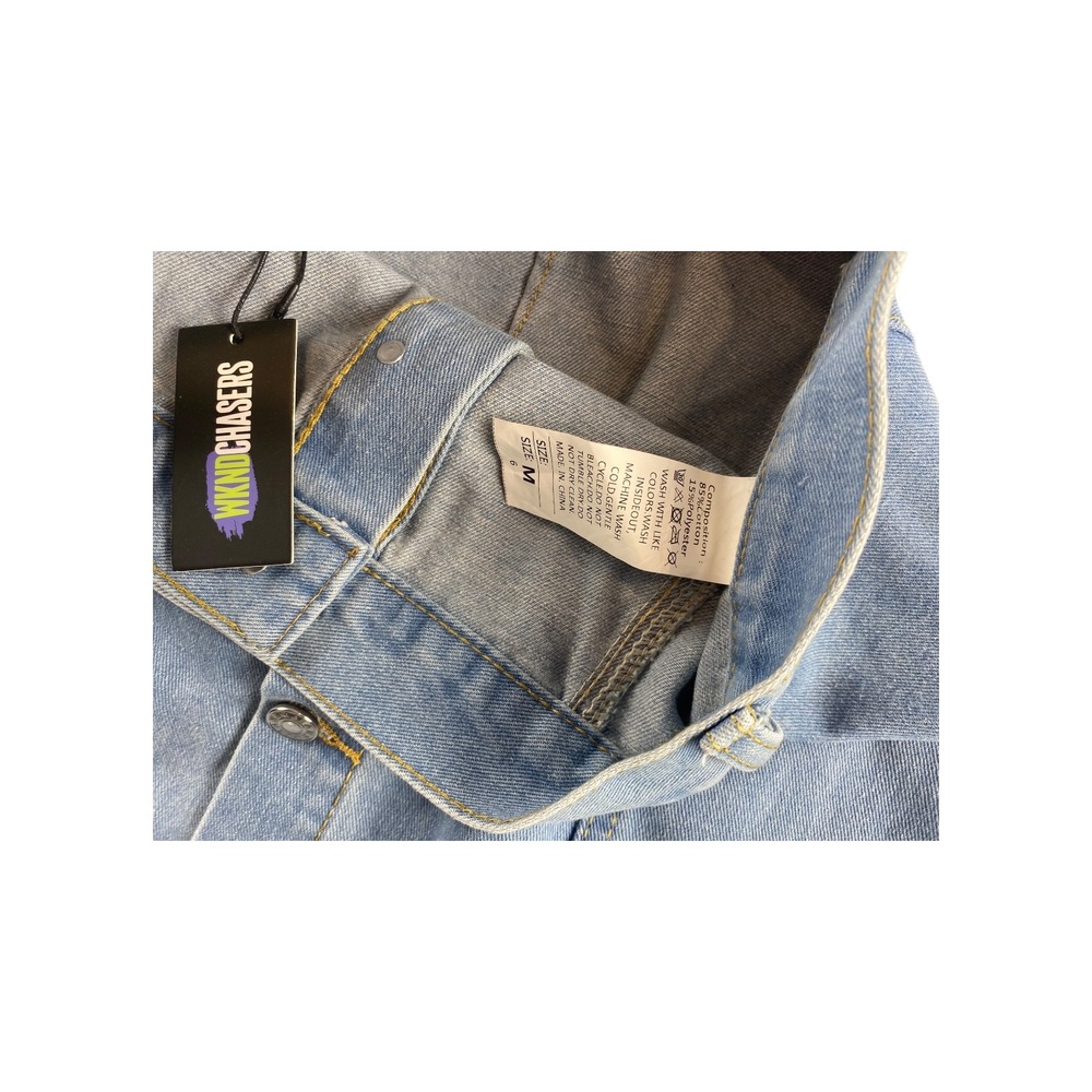 NWT WKNDCHASERS Light‎ Wash Denim Maxi Skirt Button Front Midi Length Size M - Picture 4 of 7